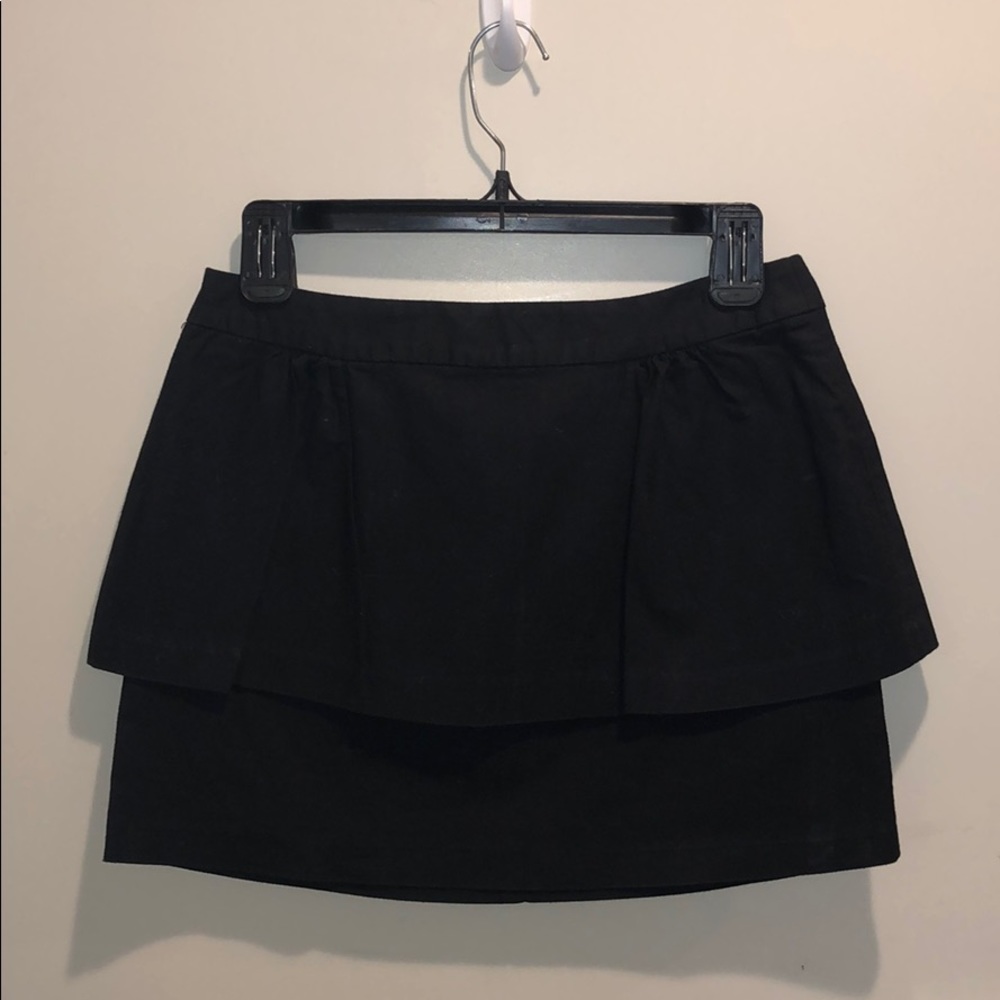 Loeffer Randall Black Peplum Mini Skirt
